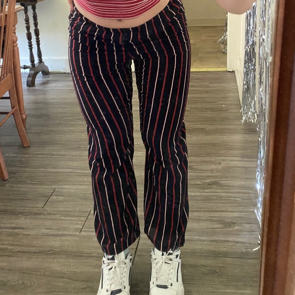 Brandy Melville Red and Black Striped Lounge Pants